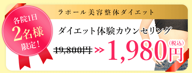 ラポール美容整体ダイエット ダイエット体験カウンセリング 3,980円
