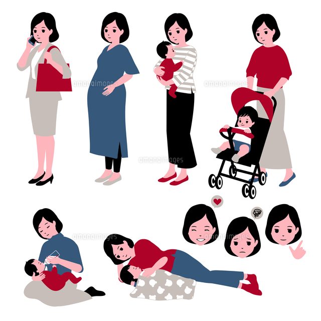 更年期 お腹 脂肪|女性のライフステージ(産後・更年期)のイラスト